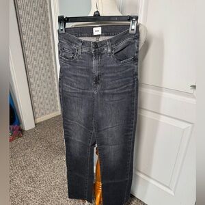 Edwin ankle length, straight leg, black, acid washed jeans in 25